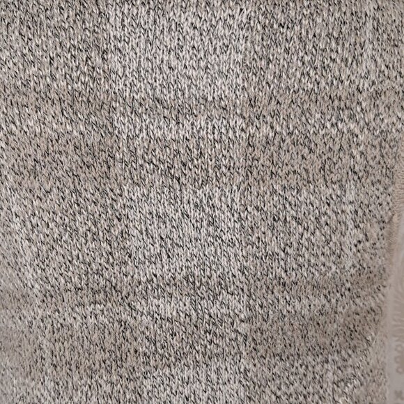 Yaira Size Small Tan/Cream Plaid Knit Sweater Vest Pockets Waterfall Front EUC - Picture 8 of 13